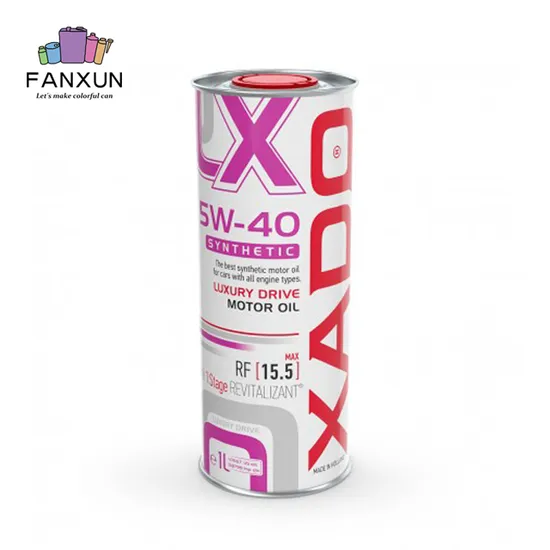 Printed Logo Metal Motor Oil Tin Can Packaging High Quality Lubricants Oil Tin Cans Round Engine Oil Cans Brake Fluid Can
