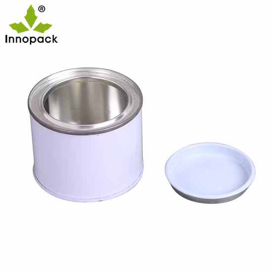 Empty Round Tin Can 0.125 Liter Metal Tin Cans Custom Printed Paint Can
