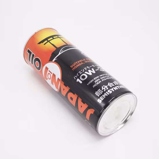 Cmyk 1 Liter Motor Oil Lubricant Can Custom Empty Round Tin Can
