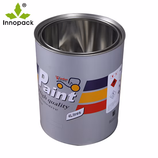 1 ガロン ペイント ラウンド メタル ホワイト 小型ブリキ缶